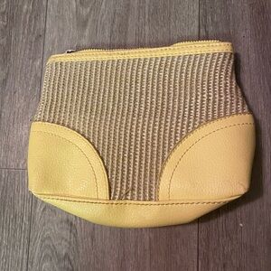 Bath & Body Works Yellow and Tan espadrille Women's Makeup Bag